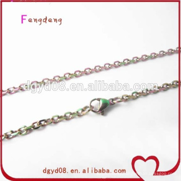 Rainbow stainless steel chain/chain necklace/stainless steel necklace for glass lockets